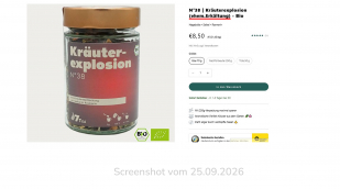 Angebot, Tee N°38 Kräuterexplosion (ehem. Erkältung), 7tea.de, 25.09.2026 Angebot, Tee N°38 Kräuterexplosion (ehem. Erkältung), 7tea.de, 25.09.2026