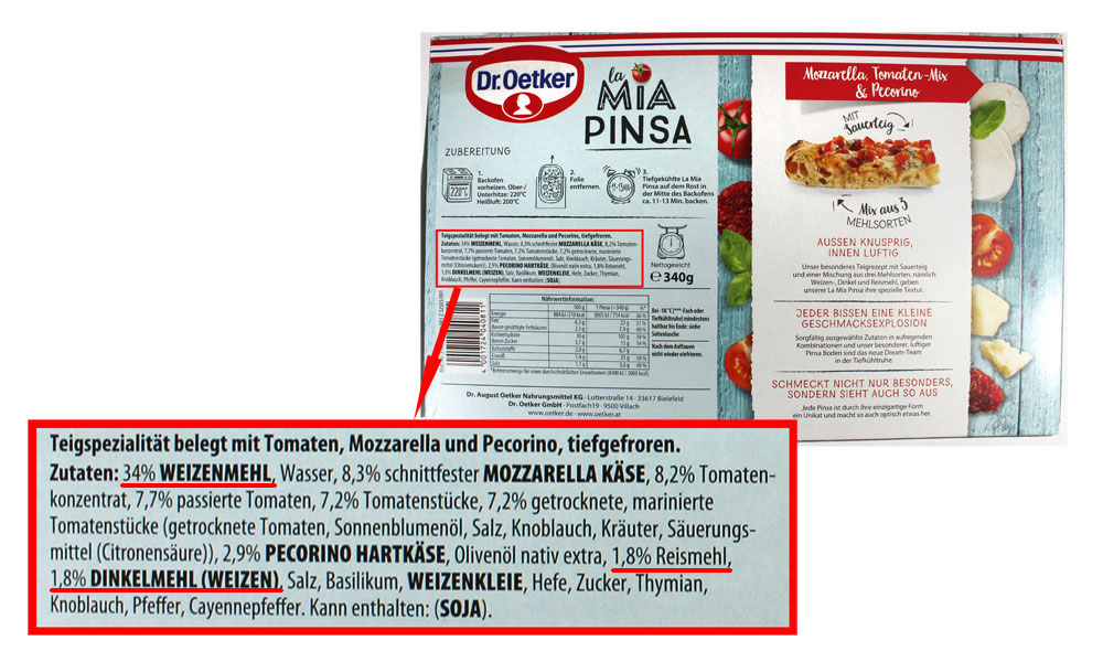 Dr. Oetker Lebensmittelklarheit Mia | La Pinsa