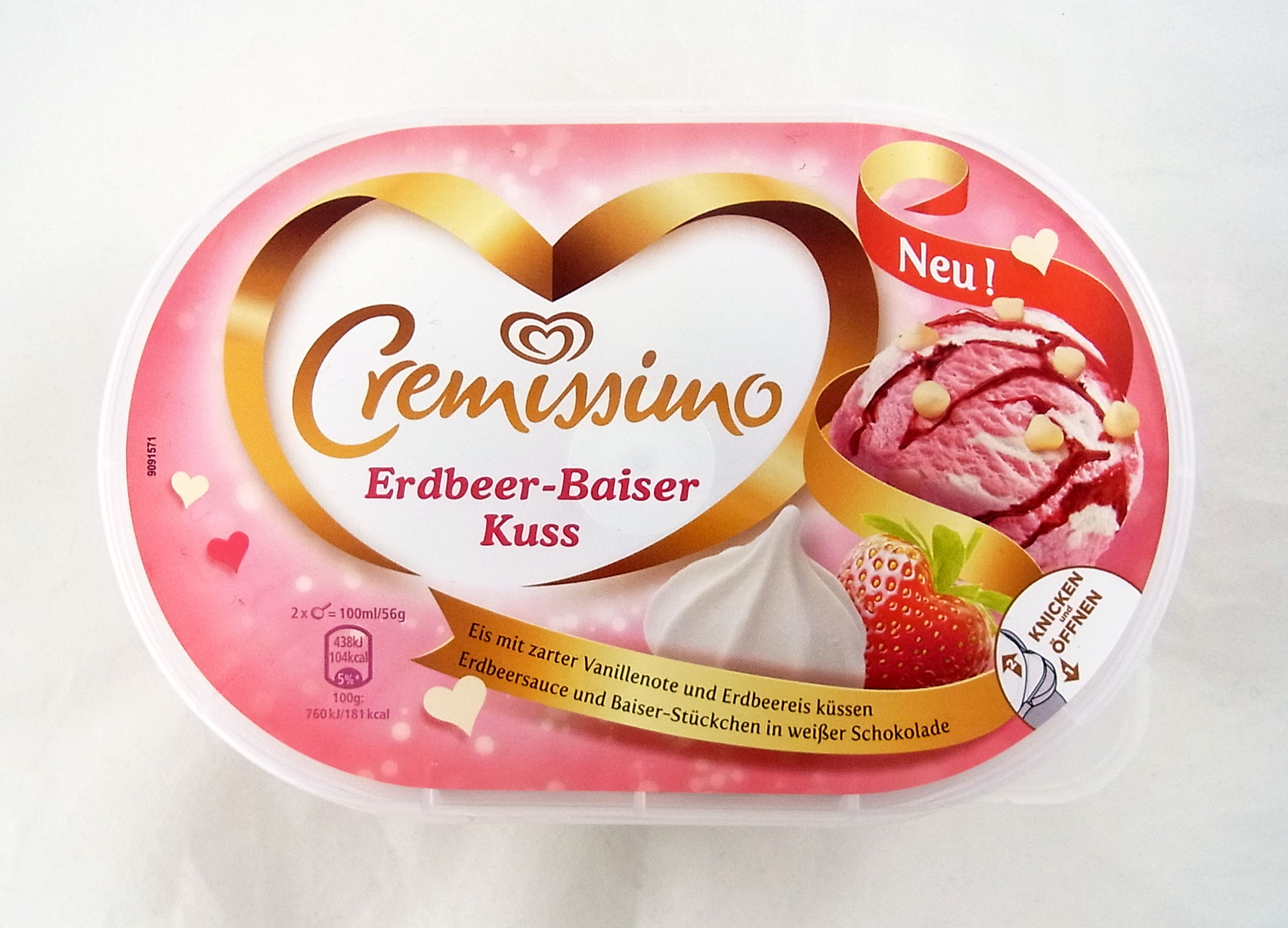 Langnese Cremissimo Erdbeer-Baiser Kuss Lebensmittelklarheit 