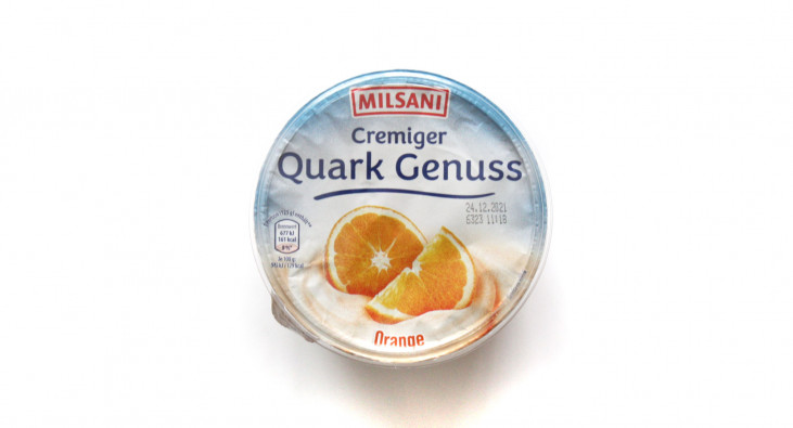 Milsani Cremiger Quark Genuss, Beispiel Sorte Orange Milsani Cremiger Quark Genuss, Beispiel Sorte Orange