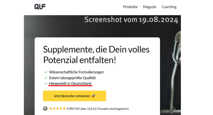 Homepage, Quantumleapfitness.de, 24.07. und 02.08.2024