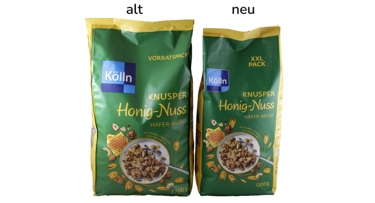 Kölln Knusper Honig-Nuss Hafer Müsli, alt und neu Kölln Knusper Honig-Nuss Hafer Müsli, alt und neu