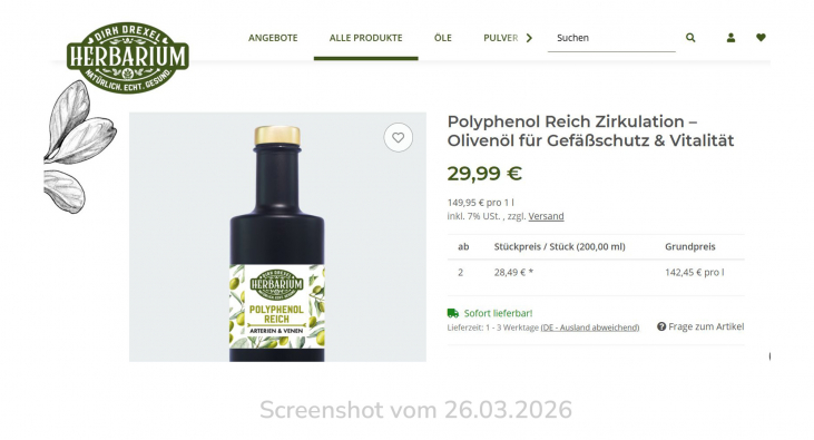 Herbarium Polyphenolreich, drexel-herbarium.com, 26.03.2026 Herbarium Polyphenolreich, drexel-herbarium.com, 26.03.2026