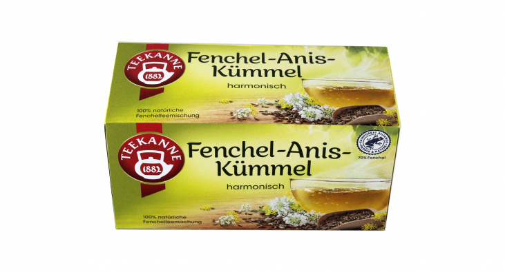 Verpackung Teebeutel, Teekanne Fenchel-Anis-Kümmel Verpackung Teebeutel, Teekanne Fenchel-Anis-Kümmel