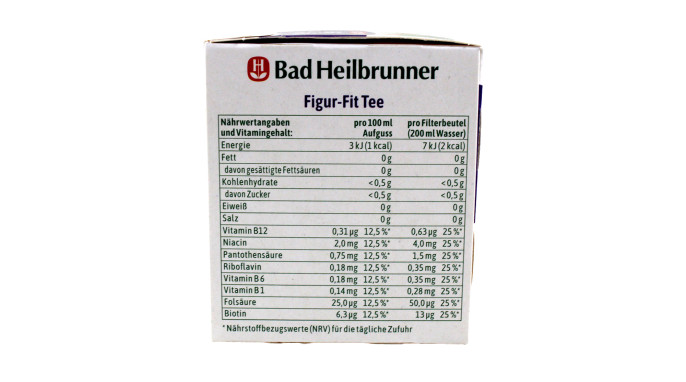 Nährwerte, Bad Heilbrunner Figur-Fit Tee