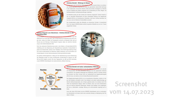 alt: Grüntee-Extrakt Kapseln, profuel.de, 14.07.2023 