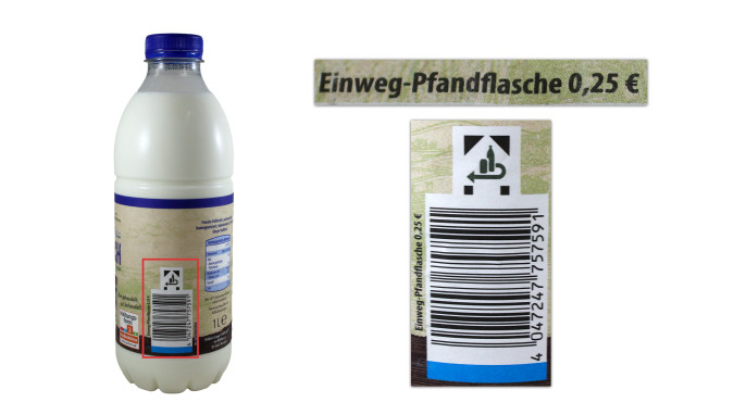 Pfandhinweis, Fair & Gut Frische Landmilch Pfandhinweis, Fair & Gut Frische Landmilch
