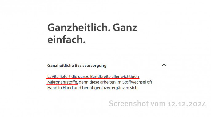 Werbung, Lavita.com, 12.12.2024 Werbung, Lavita.com, 12.12.2024