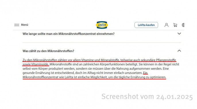 Werbung, Lavita.com, 24.01.2025 Werbung, Lavita.com, 24.01.2025