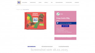 Ritter Sport Crispy Cookie, Shop.Ritter-Sport.de, 18.02.2025 Ritter Sport Crispy Cookie, Shop.Ritter-Sport.de, 18.02.2025