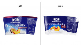 Weihenstephan „Fruchtquark Pfirsich-Maracuja“ bis März 2025 und „Cremig & Quarkig Pfirsich Maracuja“ ab März 2025 Weihenstephan „Fruchtquark Pfirsich-Maracuja“ bis März 2025 und „Cremig & Quarkig Pfirsich Maracuja“ ab März 2025