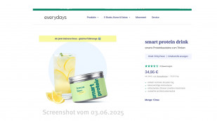 Smart Protein Drink, Beispiel Sorte Lemon, Everydays.de, 03.06.2025 Smart Protein Drink, Beispiel Sorte Lemon, Everydays.de, 03.06.2025