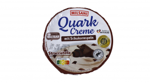 Milsani Quark Creme mit Schokoraspeln Milsani Quark Creme mit Schokoraspeln