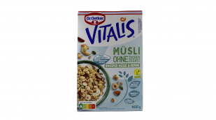Dr. Oetker Vitalis Müsli ohne Zuckerzusatz* Knusper Nüsse & Kerne Dr. Oetker Vitalis Müsli ohne Zuckerzusatz* Knusper Nüsse & Kerne