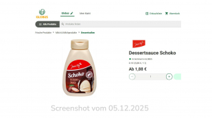 Angebot, Jeden Tag Dessertsauce Schoko, Produkte.globus.de, 05.12.2025 Angebot, Jeden Tag Dessertsauce Schoko, Produkte.globus.de, 05.12.2025