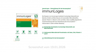 Werbung, ImmunLoges, Loges.de, 19.01.2026 Werbung, ImmunLoges, Loges.de, 19.01.2026