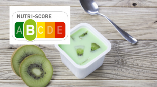 Fruchtjoghurt mit Kiwi und Nutriscore Label