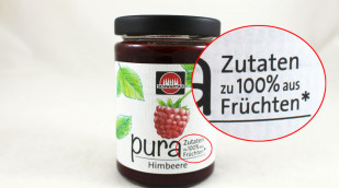 Pura Fruchtaufstrich, Beispielsorte Himbeere