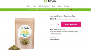 Angebot fitvia Lemon Ginger Puretox Tea auf fitvia.de, 23.04.2020