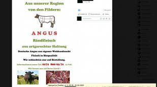 Werbung, Angus Rindfleisch, Nutzer auf facebook.com, 23.04.2020